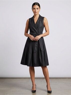Anne Klein Sleeveless Tie Waist Midi Dress